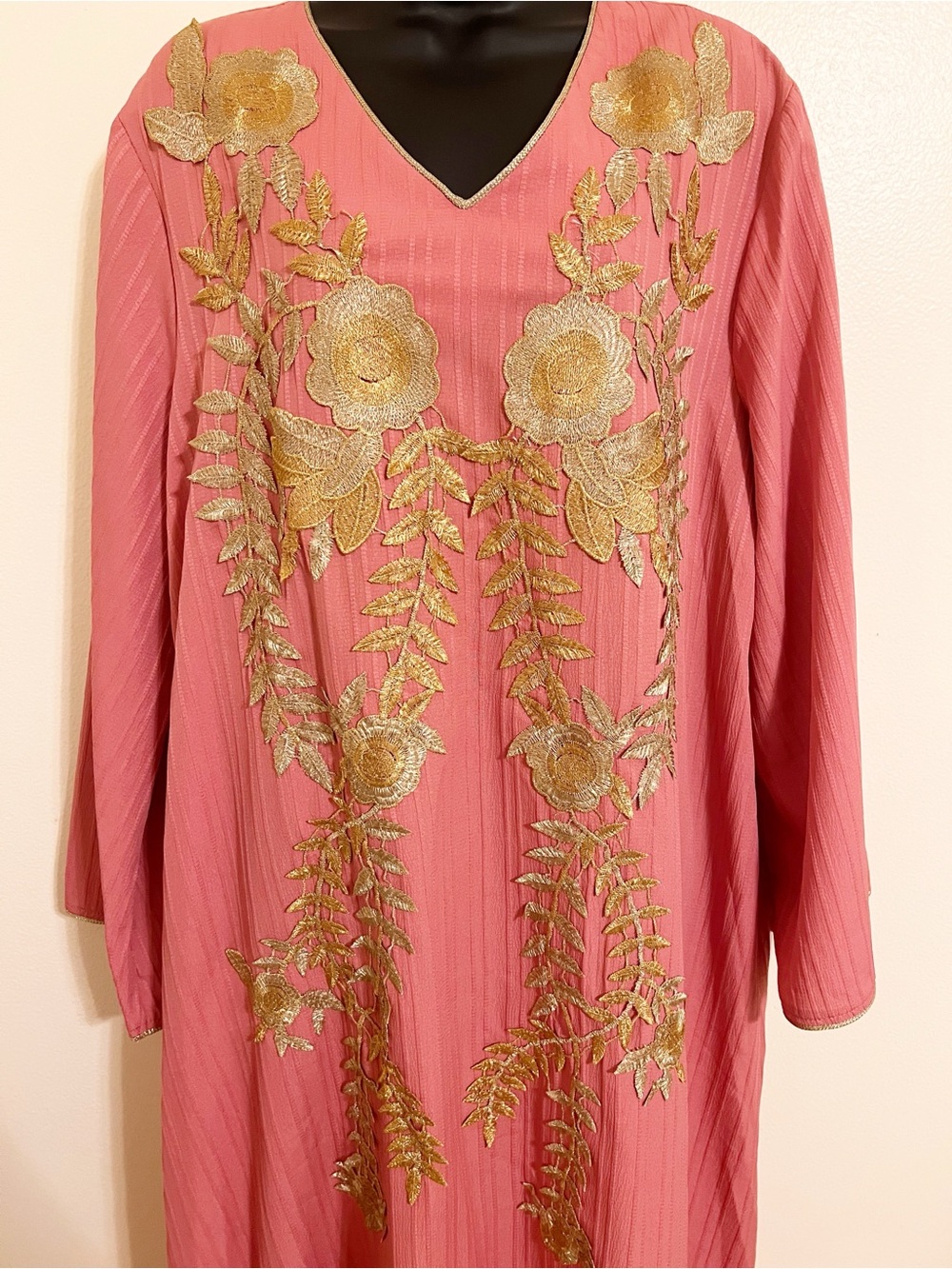 SHEIN Pink V-neck Long Dress - Picture 5 of 5